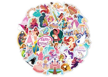 50 stuk sprookje prinses Cartoon stickers voor kinderen en volwassenen Beloningsstickers Journal Laptop Telefoon Stickers